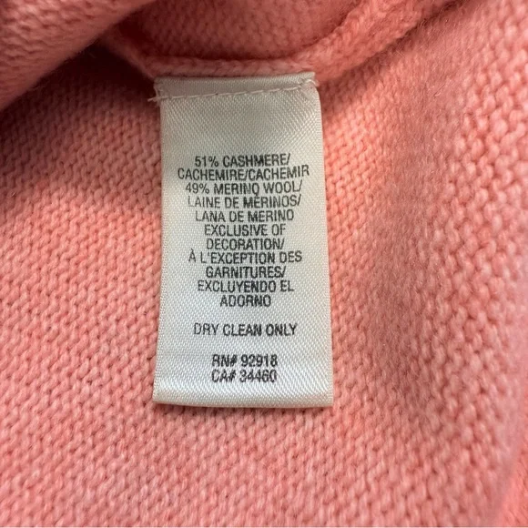 Juicy Couture Pink Cashmere Wool Sweater Pullover Embroidered Crew Women Medium - Picture 13 of 14